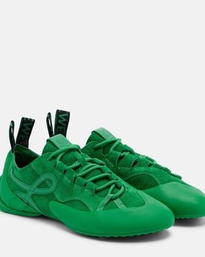Loewe Baskets Grip En Daim - Vert