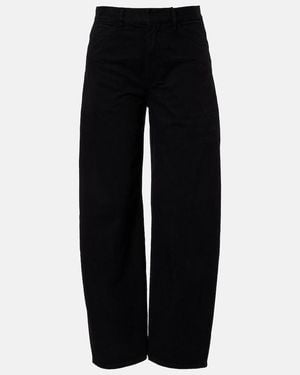 Nili Lotan Tribeca Cotton Twill Barrel-Leg Trousers - Black