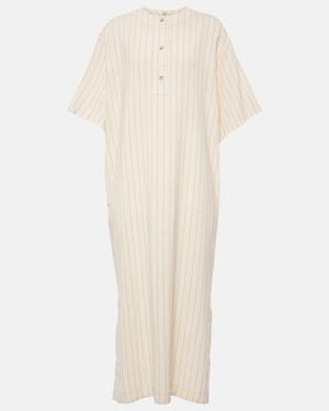 TOTEME Pinstriped Midi Shirt Dress - White