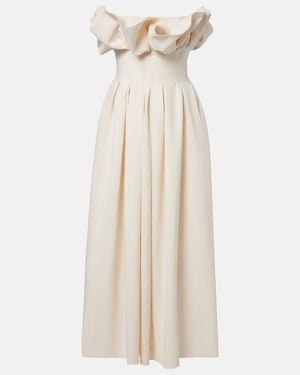 KHAITE Claude Draped Bustier Dress - Natural