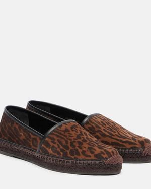 Tom Ford Leopard-Print Suede Espadrilles - Brown