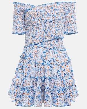 Poupette Soledad Floral Cotton Minidress - Blue