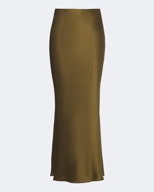 The Sei Falda Larga De Charmeuse De Seda - Verde