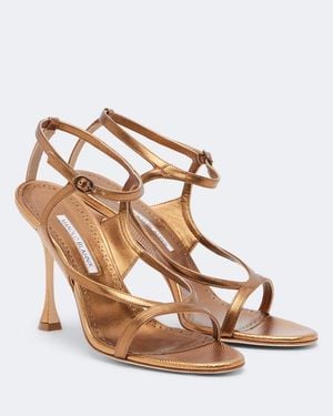 Manolo Blahnik Tibula Metallic Leather Sandals - Multicolor