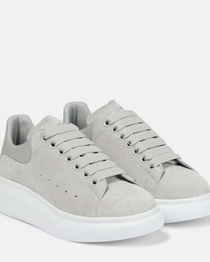 McQueen Oversized Suede Sneakers - Gray