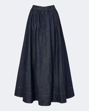 Jean Paul Gaultier Denim Maxi Skirt - Blue