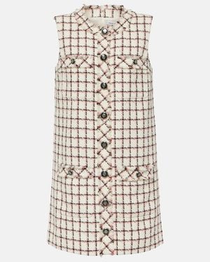 Veronica Beard Laurel Cotton-Blend Tweed Minidress - White