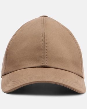 The Row Caspian Cotton And Cashmere Canvas Baseball Cap - Natural