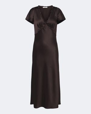 Dorothee Schumacher Robe Midi Shiny Statement En Satin - Noir