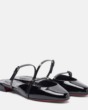 Christian Louboutin Jane Nina Patent Leather Mules - Black