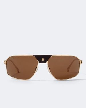 Cartier Gafas De Sol De Aviador Santos De Cartier - Marrón