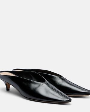 Bottega Veneta Vesta Leather Mules - Black