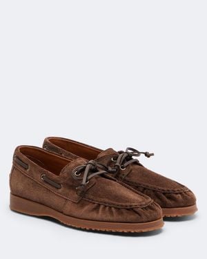 Hogan Segelschuhe Aus Veloursleder - Braun