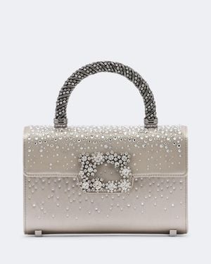 Roger Vivier Envelope Embellished Satin Top-Handle Bag - Metallic