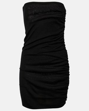 Isabel Marant Ruched Wool Minidress - Black