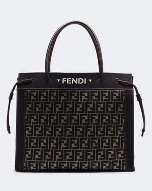 Fendi Magic Large Canvas Shopper - Black