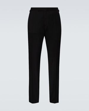 Tom Ford Shelton Wool Slim Trousers - Black