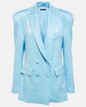 Alex Perry Wells Crepe Satin Blazer - Blue