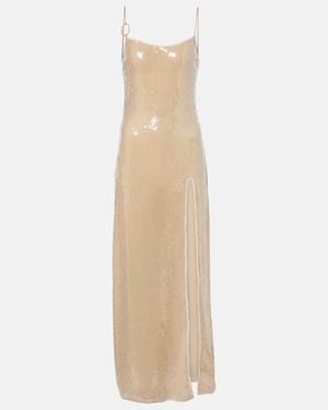 Oséree Marylin Sequined Maxi Dress - Natural