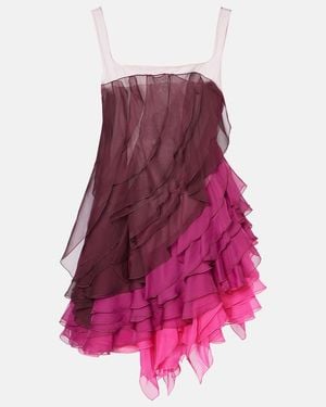 Nensi Dojaka Kiera Ruffled Tiered Minidress - Purple
