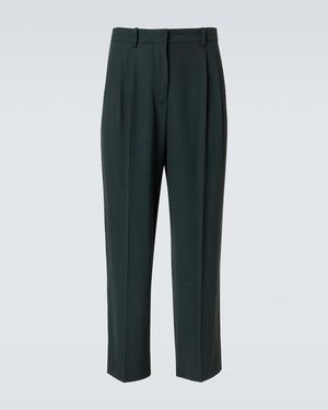 The Row Silas Wool-Blend Straight Trousers - Grey