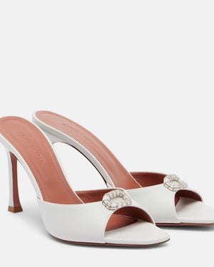 AMINA MUADDI Mules Mini Camelia Aus Leder Verziert - Pink