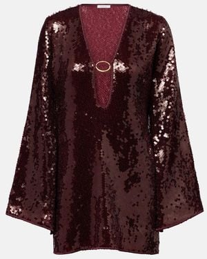Oséree Marylin Sequined Kaftan - Red