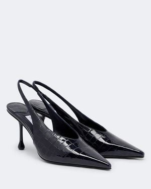 Jimmy Choo Isa Croc-Effect Leather Slingback Court Shoes - Blue