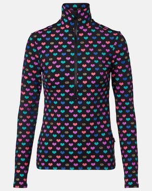 Goldbergh Cuori Printed Ski Top - Blue