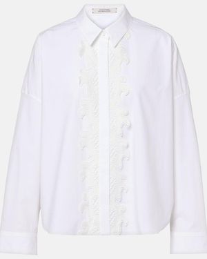 Dorothee Schumacher Lace-Trimmed Cotton-Blend Poplin Blouse - White