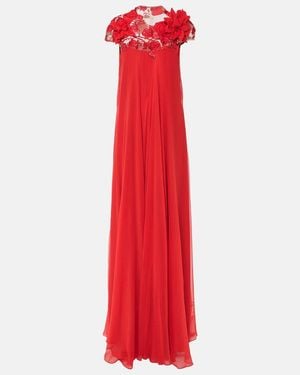 Monique Lhuillier Trapeze Embroidered Gown