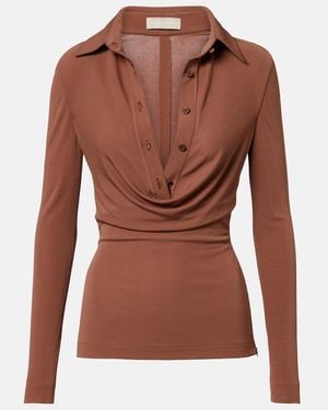 Elie Saab Jersey Top - Brown