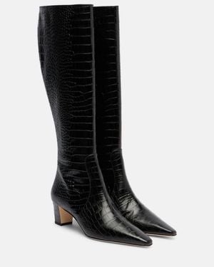 Manolo Blahnik Penelope Leather Knee-High Boots - Black