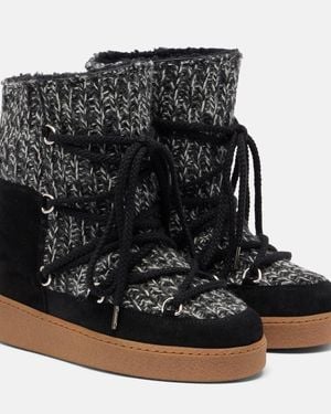 Isabel Marant Suede-Trimmed Snow Boots - Black
