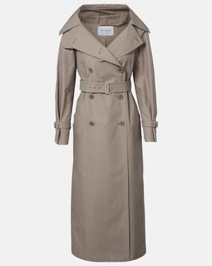 Max Mara Pancia Cotton Gabardine Trench Coat - Grey