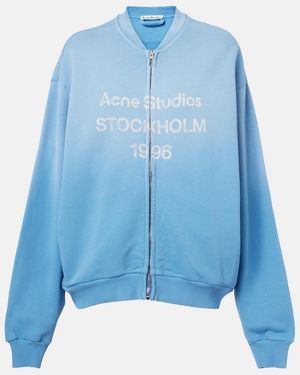 Acne Studios Sudadera Oversized En Mezcla De Algodon Con Logo - Azul