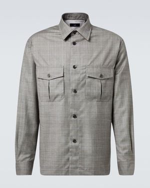 dunhill Checked Wool Overshirt - Grey
