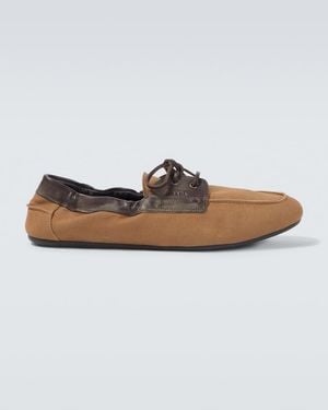 Prada Segelschuhe Shuffle Aus Canvas Mit Leder - Braun