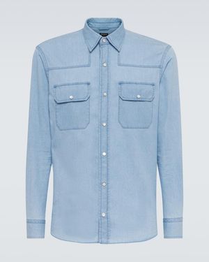 ZEGNA Denim Western Shirt - Blue