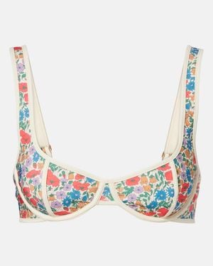 Montce Romy Floral Bikini Top - Blue
