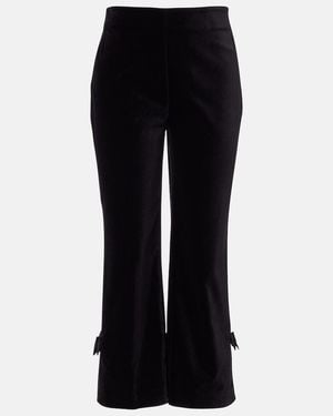 Posse Quincy Cotton Velvet Cropped Trousers - Black