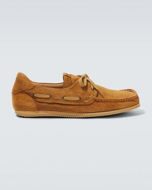 Jacquemus Batto Croc-Effect Suede Boat Shoes - Brown