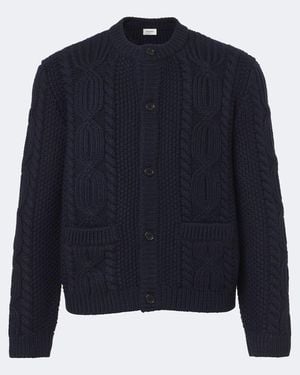 Saint Laurent Cardigan Aus Wolle - Blau