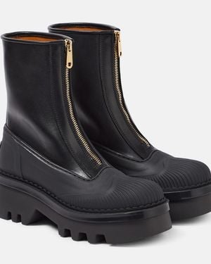 Chloé Raina Leather Ankle Boots - Black