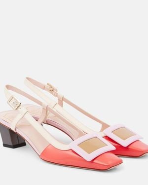 Roger Vivier Bv Patent Leather Slingback Court Shoes - Pink