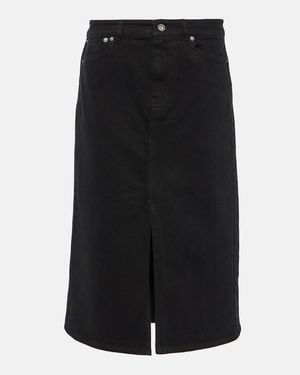 Proenza Schouler Label Sloan Denim Midi Skirt - Black