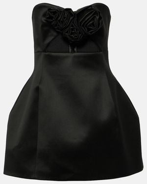Magda Butrym Floral-Applique Bustier Minidress - Black