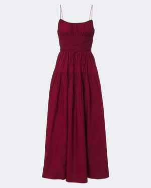 Doen Safia Cotton Poplin Maxi Dress - Red