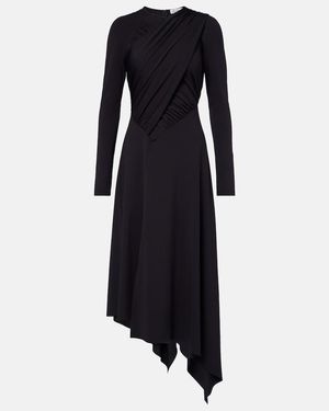 Victoria Beckham Draped Jersey Wrap Dress - Blue