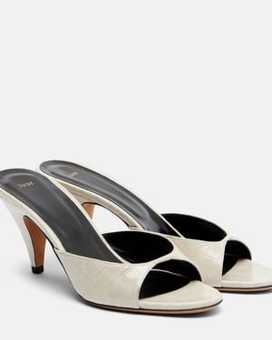 Jude Haze Croc-Effect Patent Leather Mules - White
